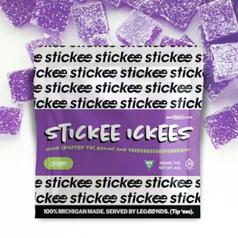Stickee Ickees 200mg Gummies Grape