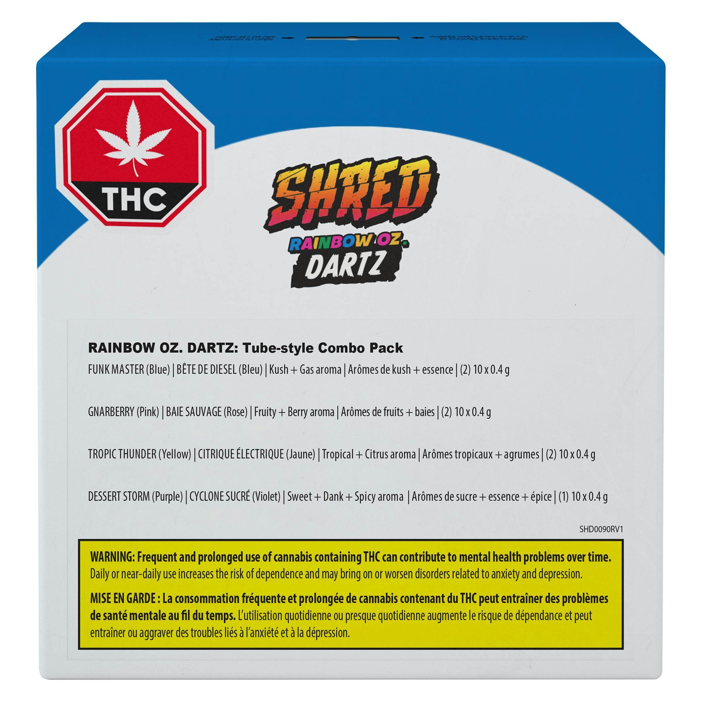 Shred - rainbow oz. Dartz pre-roll - 70x0. 4g