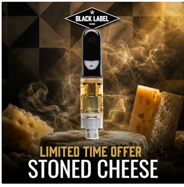 Black Label Cartridge Stoned Cheese 1g (indica hybrid, cartridges)