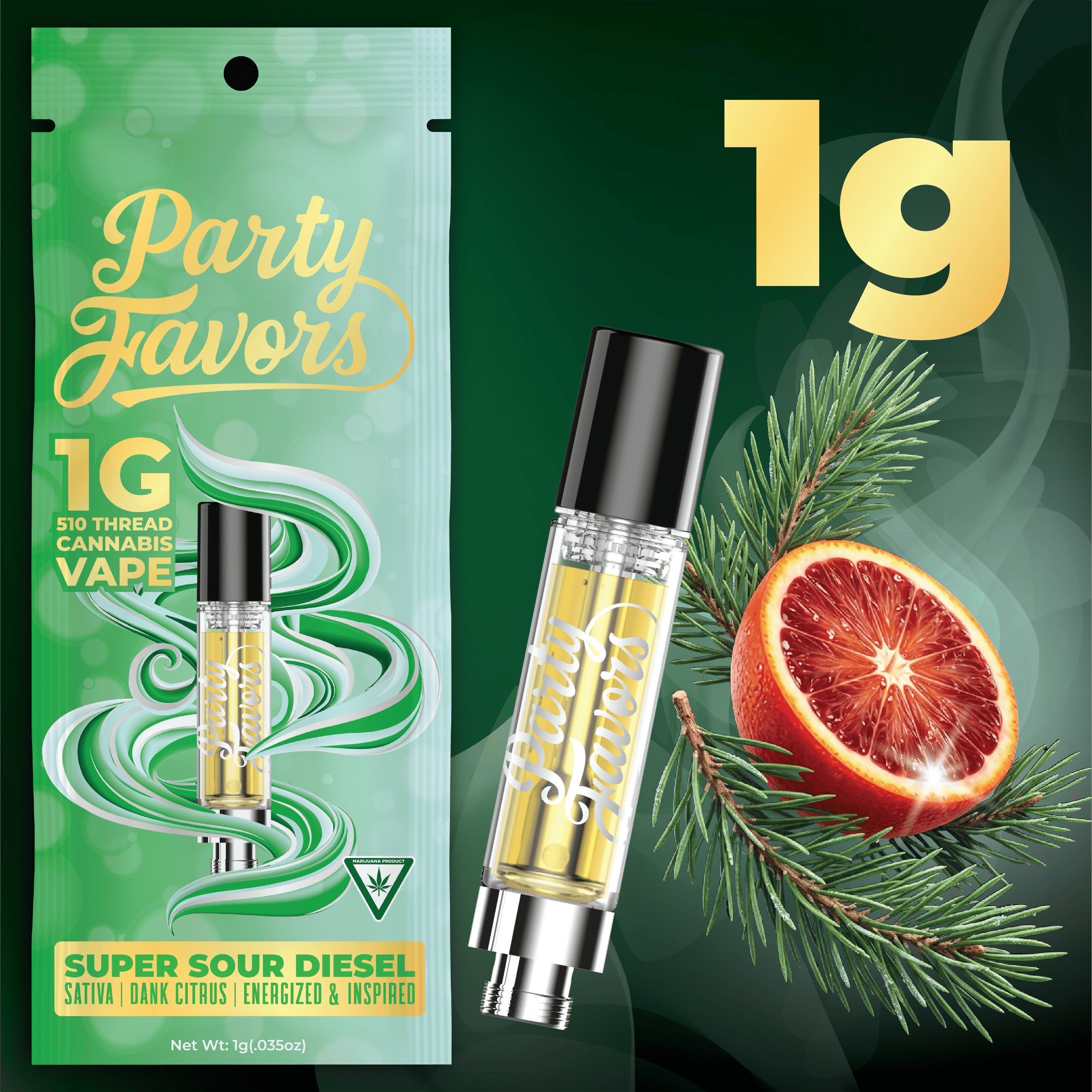Party Favors - 1g Cart - Super Sour Diesel