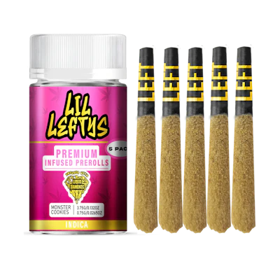Left Coast - 5 Pack .75g Infused Prerolls - Monster Cookies - PRE_ROLLS by Left Coast at King of Budz
