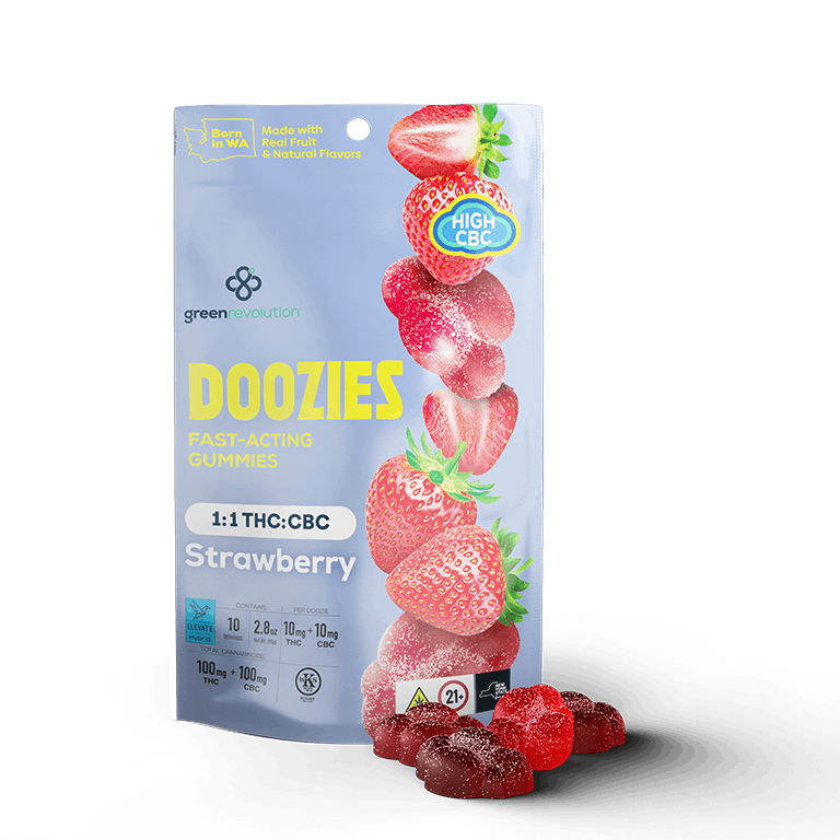 Edibles | Green Revolution | Strawberry | Doozies | THC/CBC 1:1 | 10ct