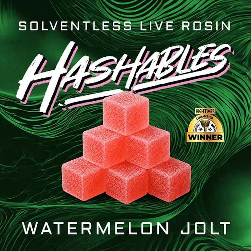 Product Hashables - Watermelon Jolt Live Hash Rosin Gummies (100mg 20pk)