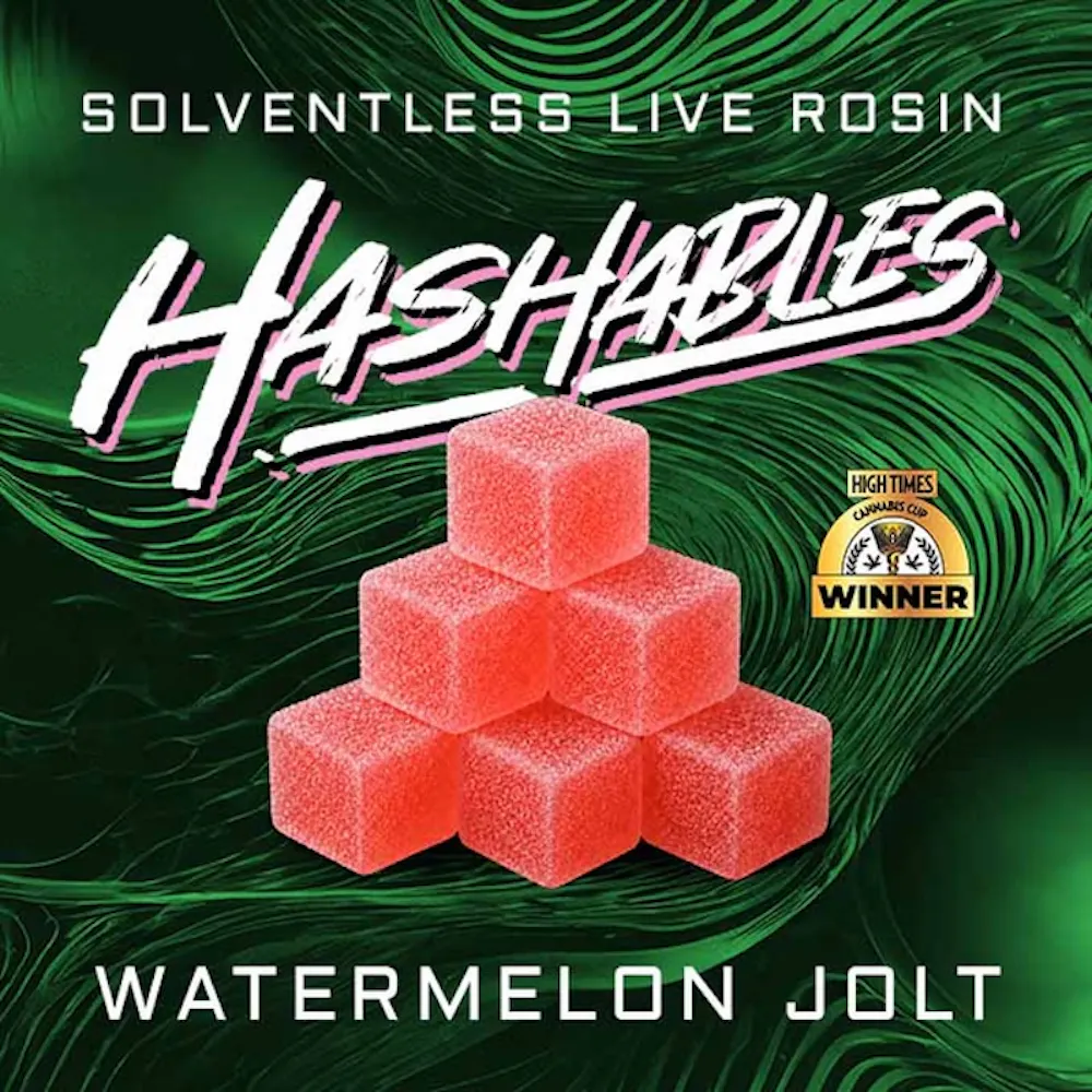 Product Hashables - Watermelon Jolt Live Hash Rosin Gummies (100mg 20pk)
