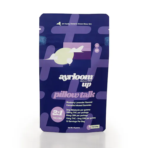 Ayrloom Blueberry Lavender ‘Pillow Talk’ | 2:1 | 10MG THC : 5MG CBN 10 Pack-active