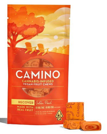 Camino Golden Peach 'Recover' Camino Chews 10mg THC: 10mg CBG