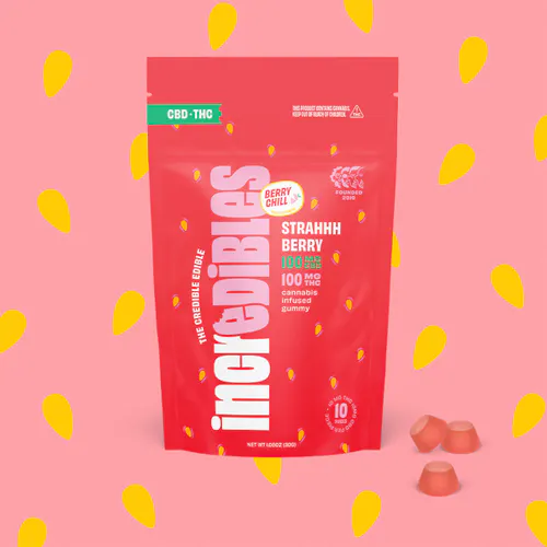 1:1 Strahhhberry + CBD | Gummies | 10 pack | 100mg THC / 100mg CBD-active