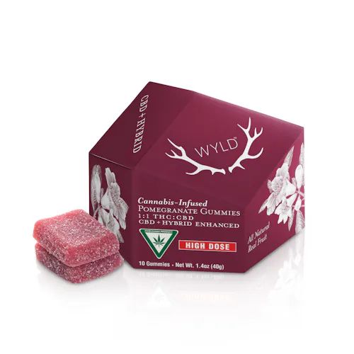 Pomegranate 1:1 CBD + Hybrid Enhanced Gummies-1
