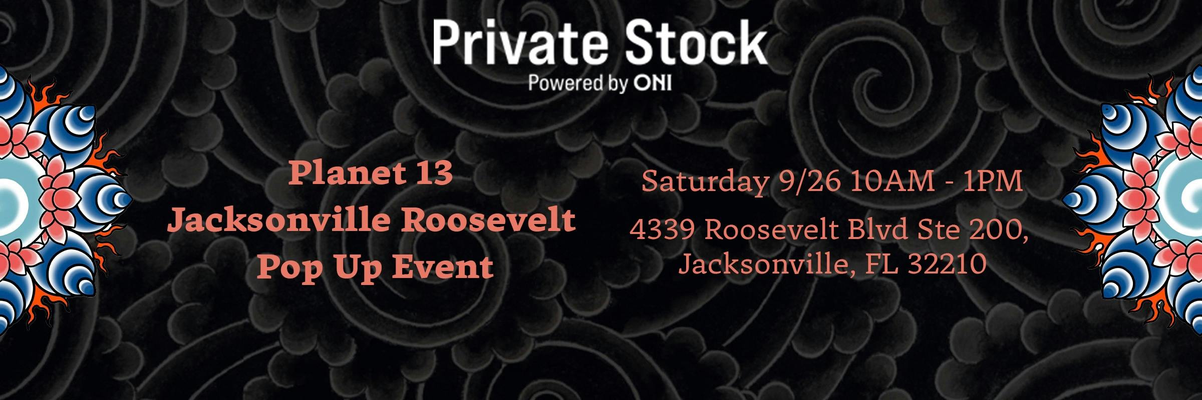 Private Stock Planet 13 Jacksonville Roosevelt Pop Up Event. Sat 9/26 10AM-1PM.