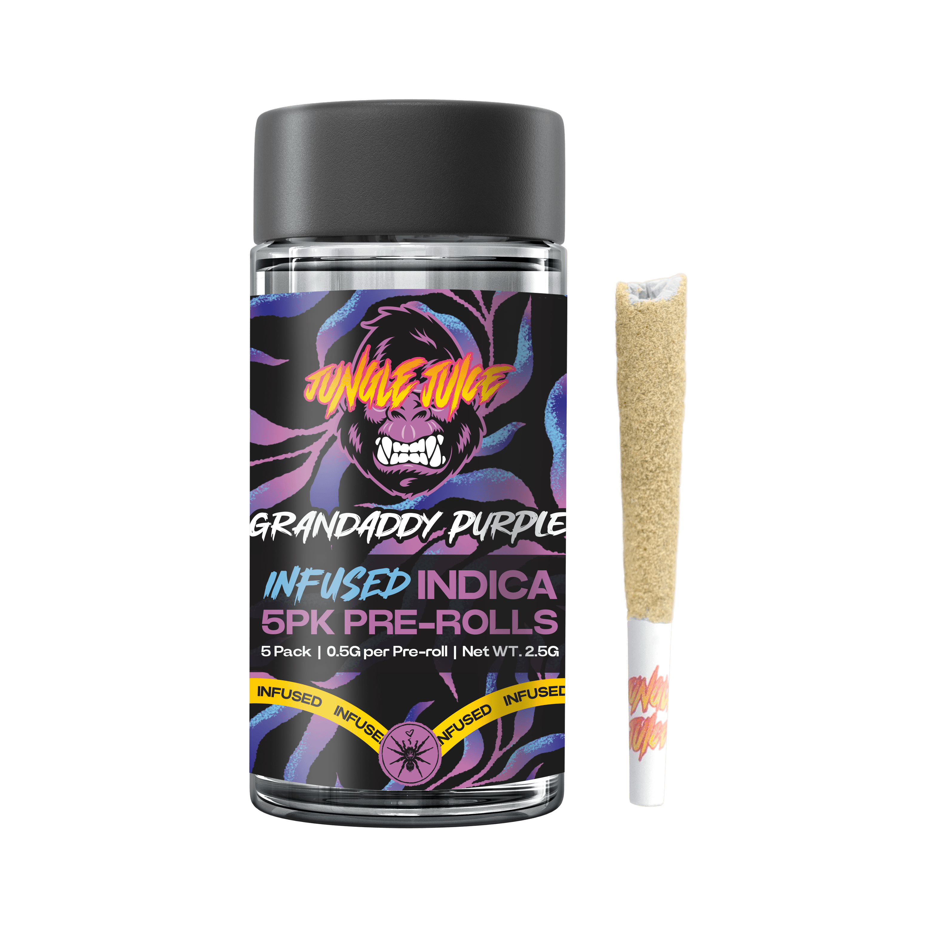 Jungle Juice JUNGLE JUICE | GRANDADDY PURPLE | INFUSED PRE ROLL 5PK INDICA — PRE_ROLLS
