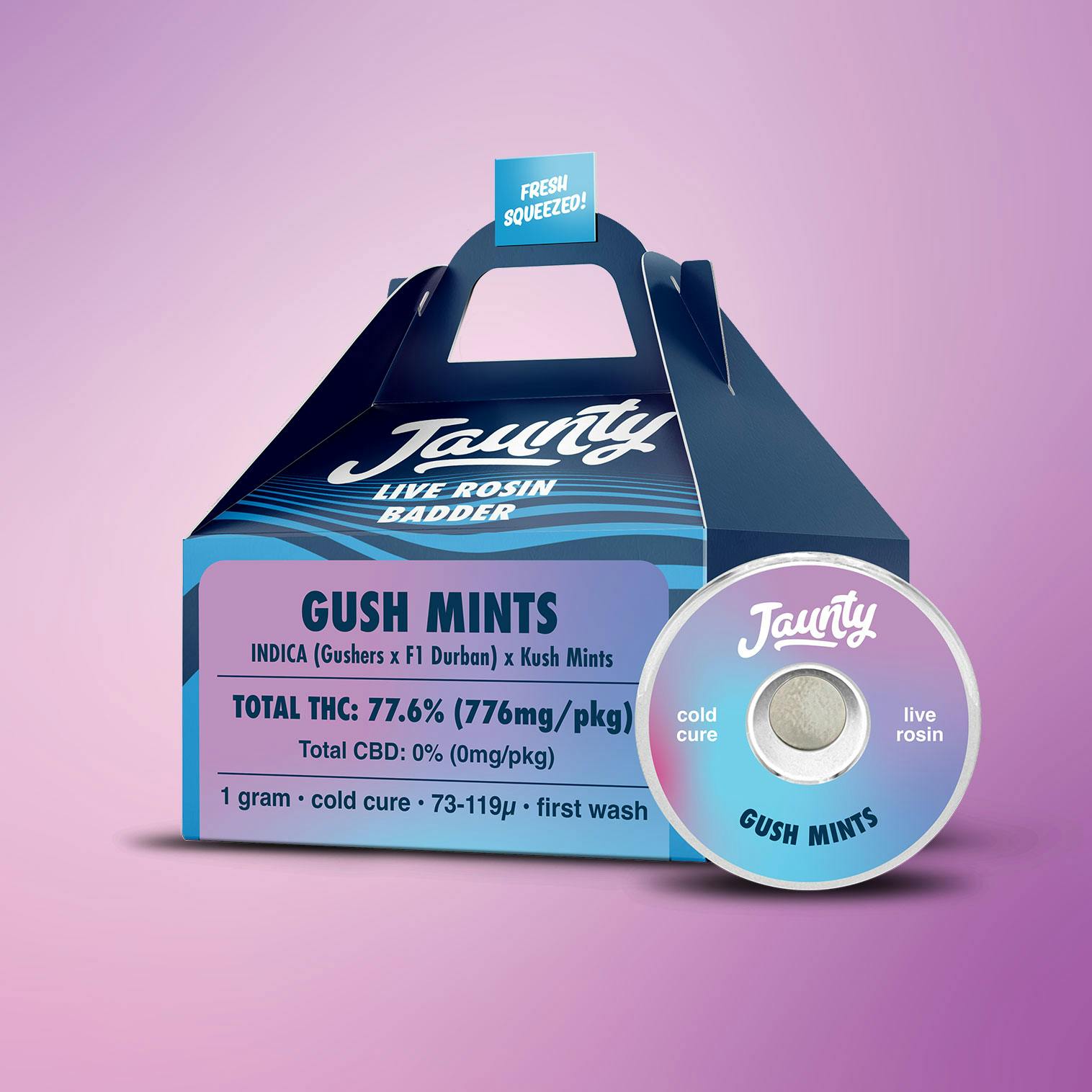 Jaunty Gush Mints 1g Cold Cure Live Rosin Badder