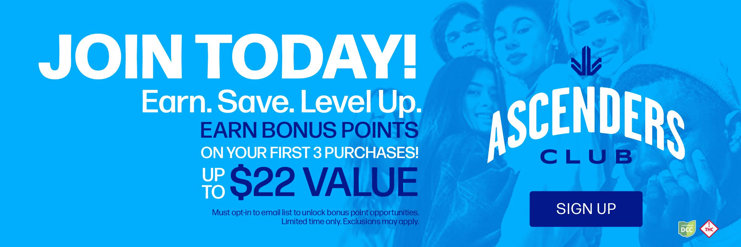 Join Ascenders Club today for perks!