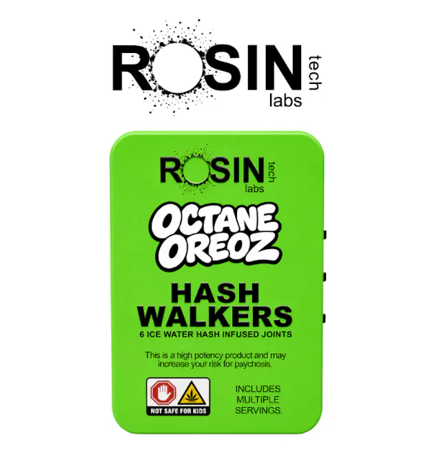 Rosin Tech Labs Hash Walkers Octane Oreoz 6pk/3g (indica hybrid, infused pre roll packs)