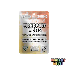 Monopoly Melts - 200mg Hash Rosin Chocolate - Raspberry Lemon White Chocolate