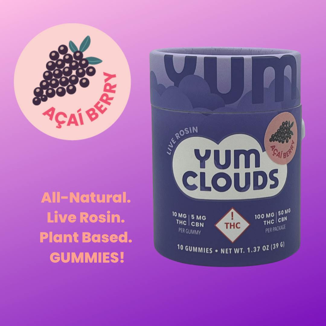 Yum Clouds | 2:1 Acai Berry | 10ct Live Rosin Gummies