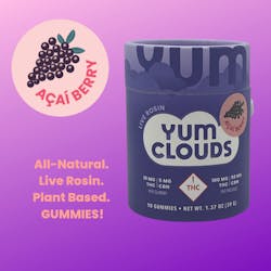 Yum Clouds | 2:1 Acai Berry | 10ct Live Rosin Gummies