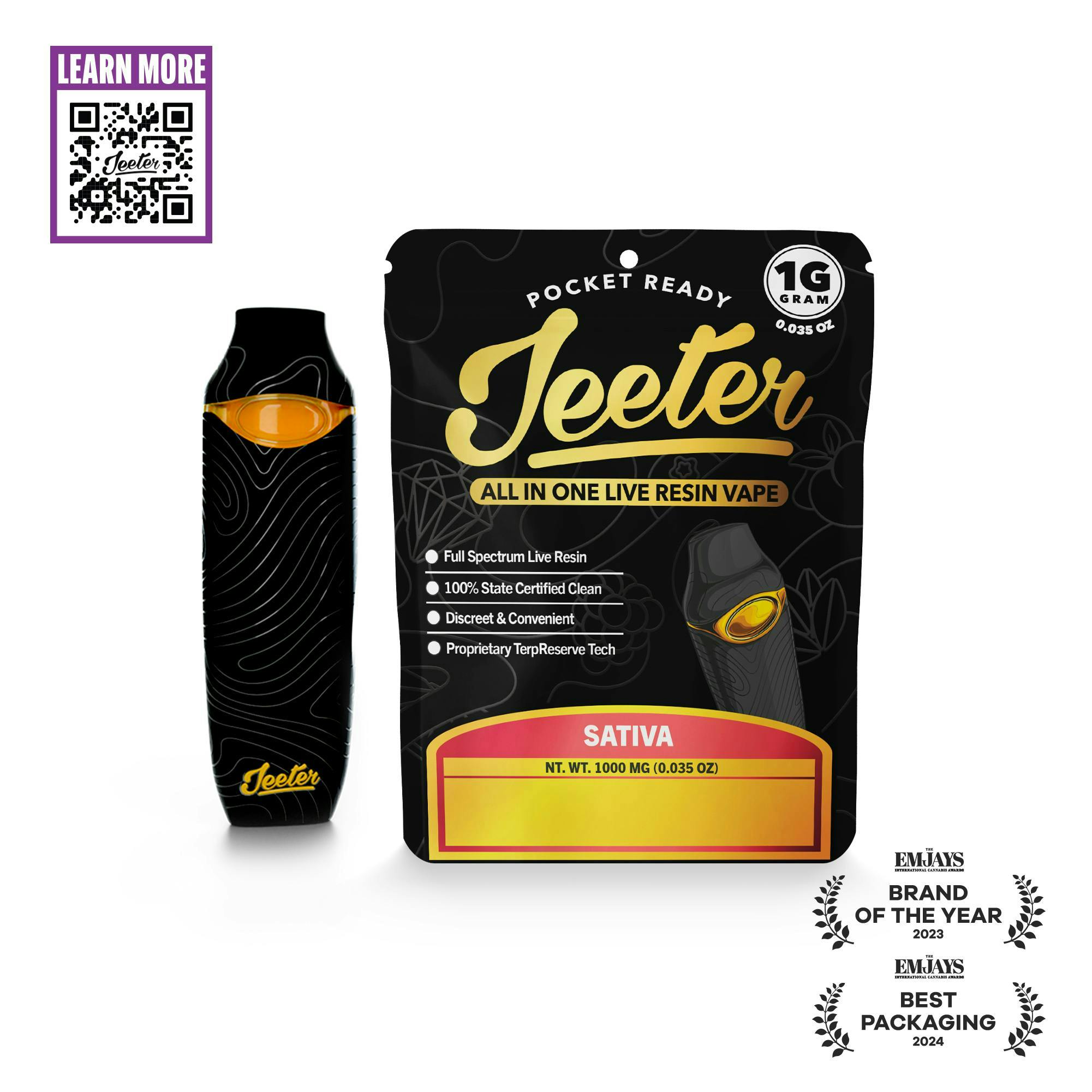 Jeeter - 1g Live Resin Disposable - Sour Diesel
