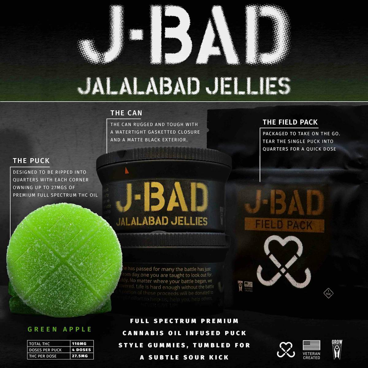 image of JBAD Green Apple Sour Gummies