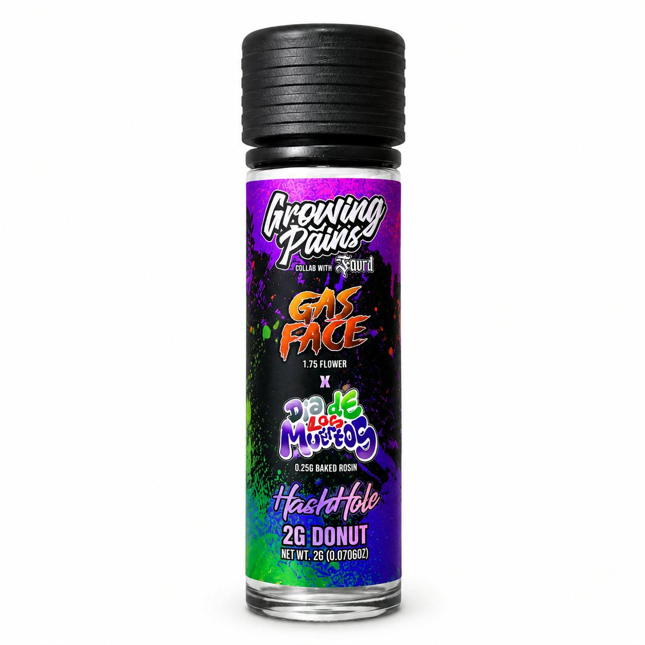 Growing Pains x Favrd - 2g Rosin Infused Donut - Gas Face x Los Muertos