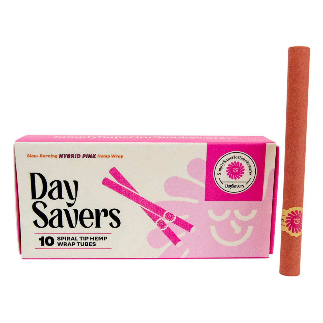 Half 1 1/4 Pink Hybrid Hemp Blunt Wrap Artisan Pre Rolled Tubes With Spiral Filter Tips [pack Of 10 Tubes]