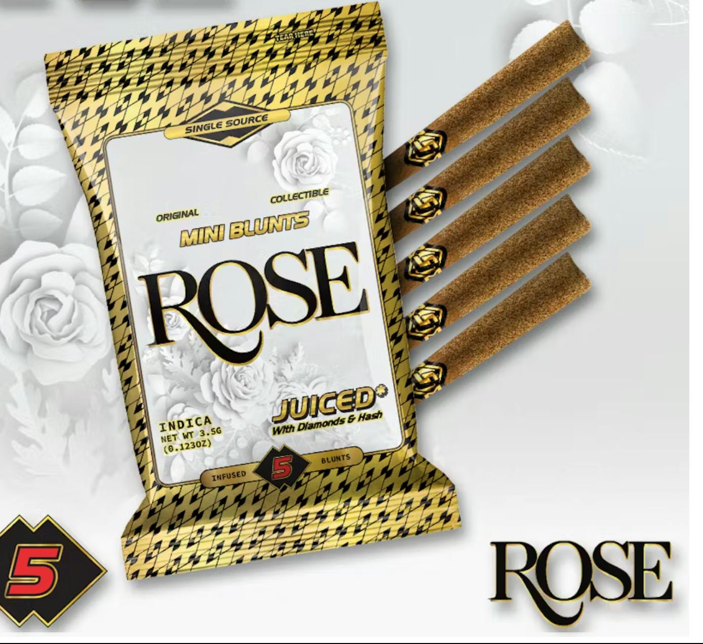 ROSE DIAMOND & HASH INFUSED MINI BLUNTS
