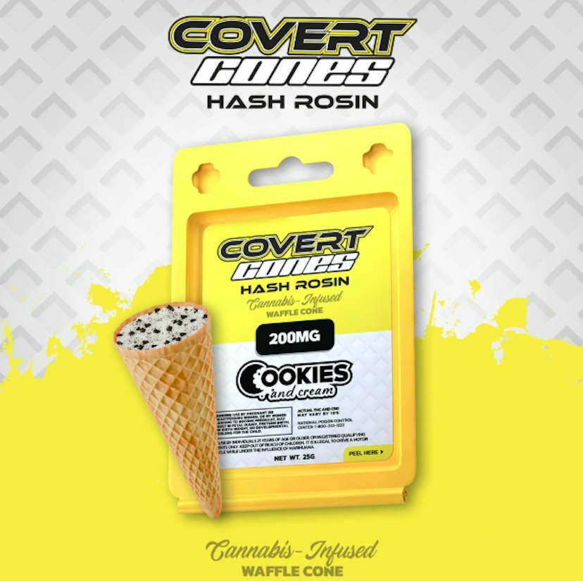 Covert Cups | 200mg Hash Rosin Cone | Cookies & Cream