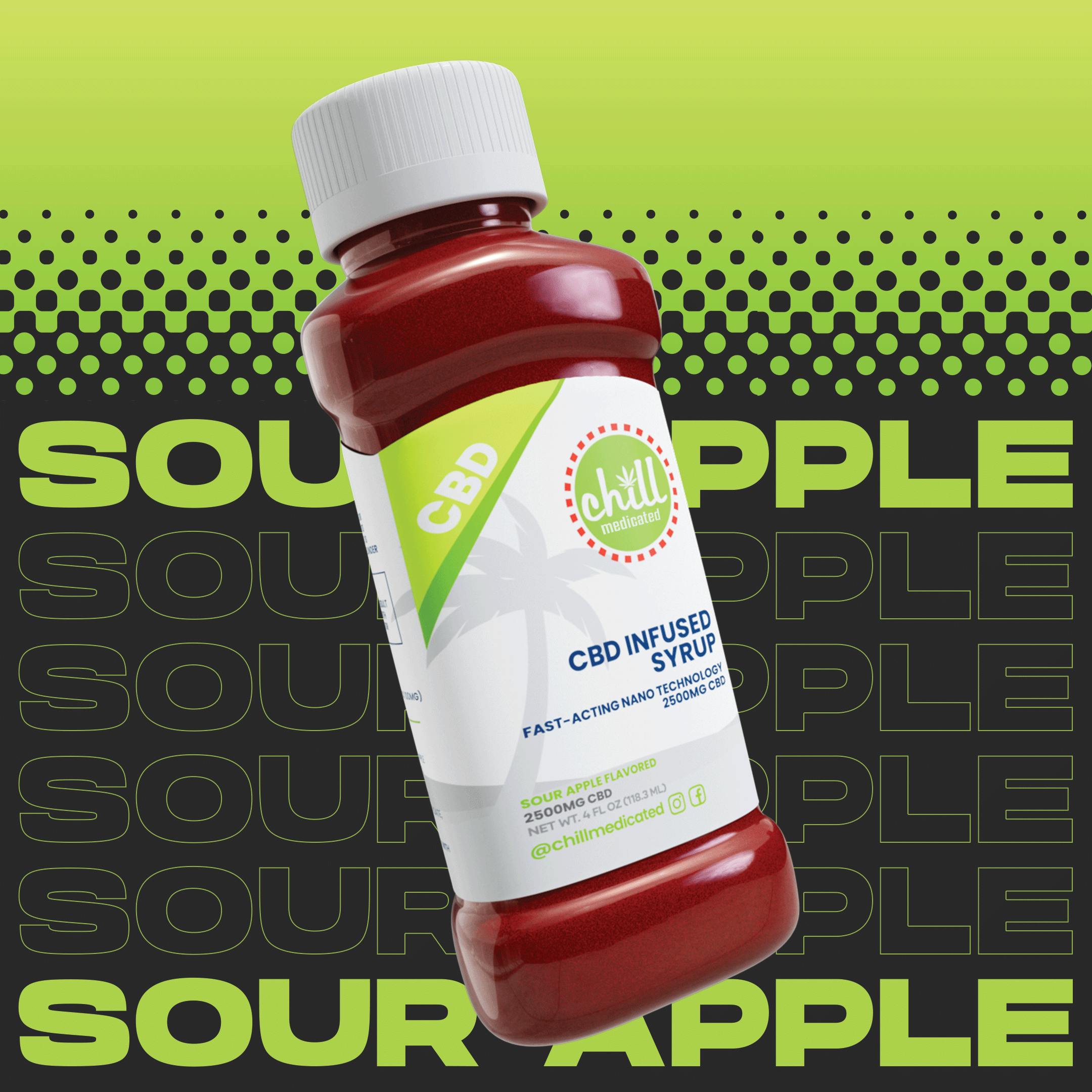 Chill Medicated | CBD Syrup - Sour Apple - 2500mg