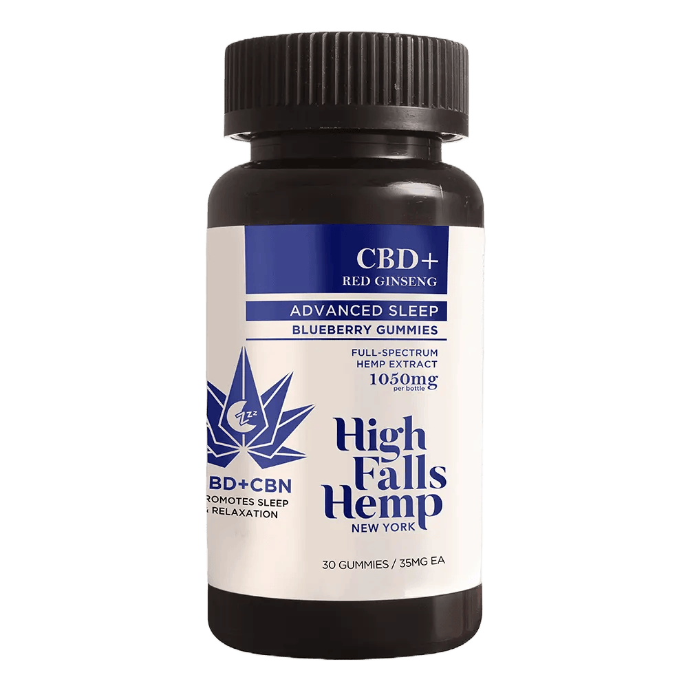 Product High Falls - Advanced Hemp Blueberry Gummies - 30pk - 25mg CBN  - 10mg  CBD