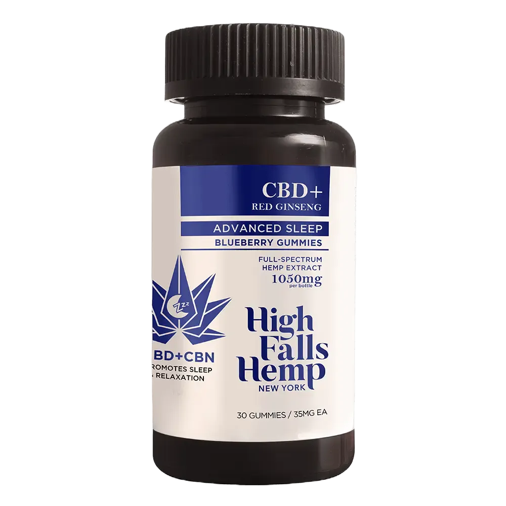 Product High Falls - Advanced Hemp Blueberry Gummies - 30pk - 25mg CBN  - 10mg  CBD