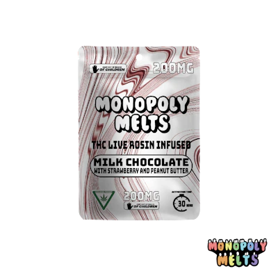 Monopoly Melts - 200mg Hash Rosin Chocolate - Peanut Butter Strawberry