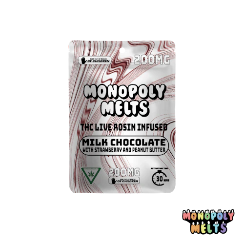Monopoly Melts - 200mg Hash Rosin Chocolate - Peanut Butter Strawberry