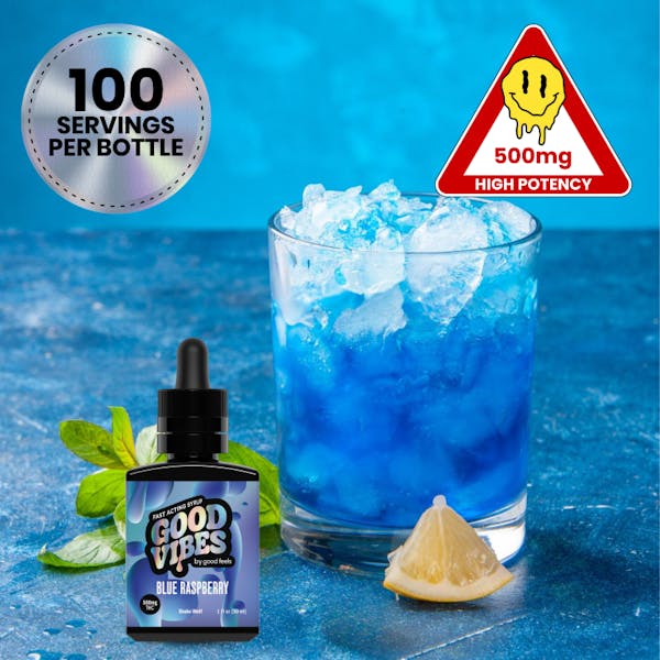 Blue Raspberry (H) - 500mg Fast-Acting Cannabis Syrup - Good Vibes