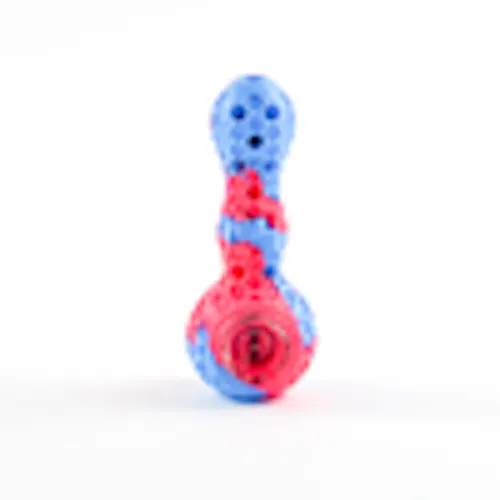LuvBuds | 4.25′ Silicone Hand Pipe With Glass Bowl Assorted Colors-active