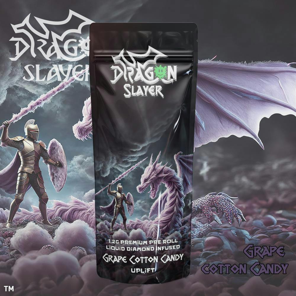 Dragon Slayer - 1.2g Infused Preroll - Grape Cotton Candy