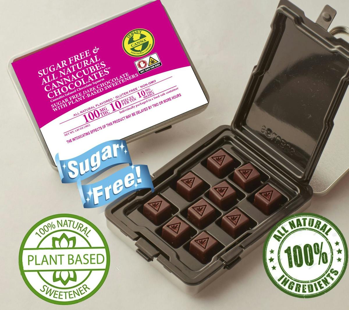 Photo of Inclusion Gourmet l Cannacube Sugarfree Chocolate l 1 ct l 100mg
