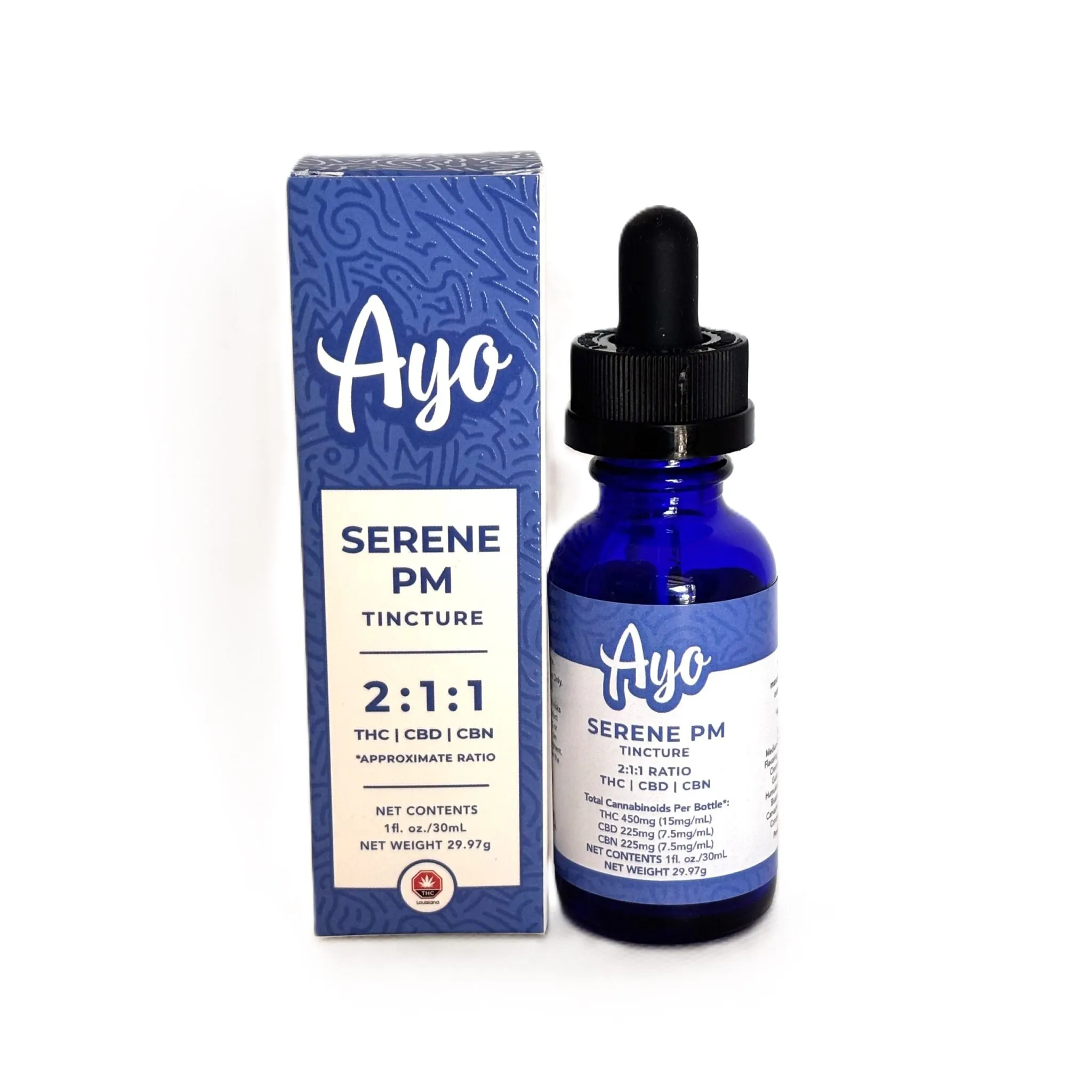 Ayo: Tincture | Serene PM | 450mg THC : 225mg CBD : 225mg CBN