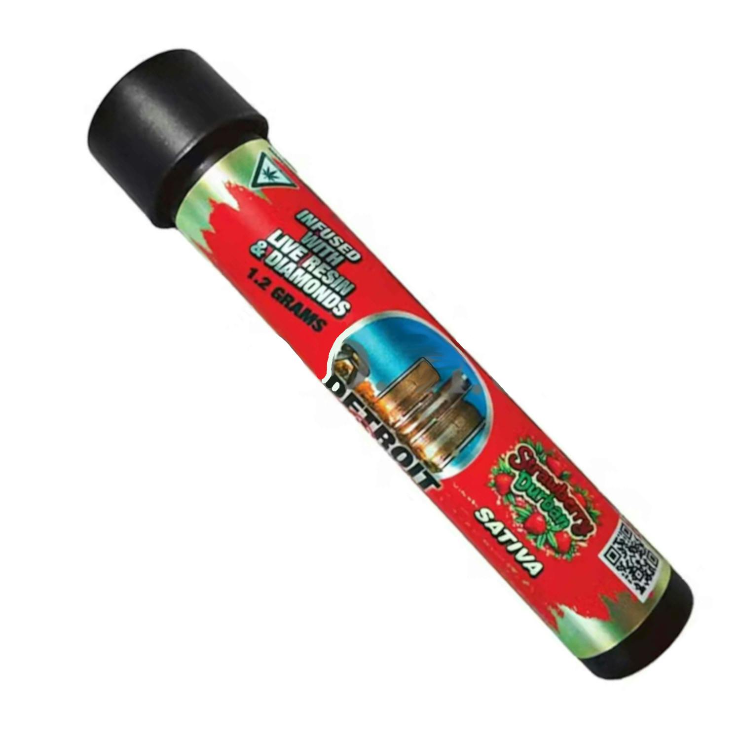 Product: Detroit Dope | Infused Pre-Roll - 1.2g - Strawberry Durban