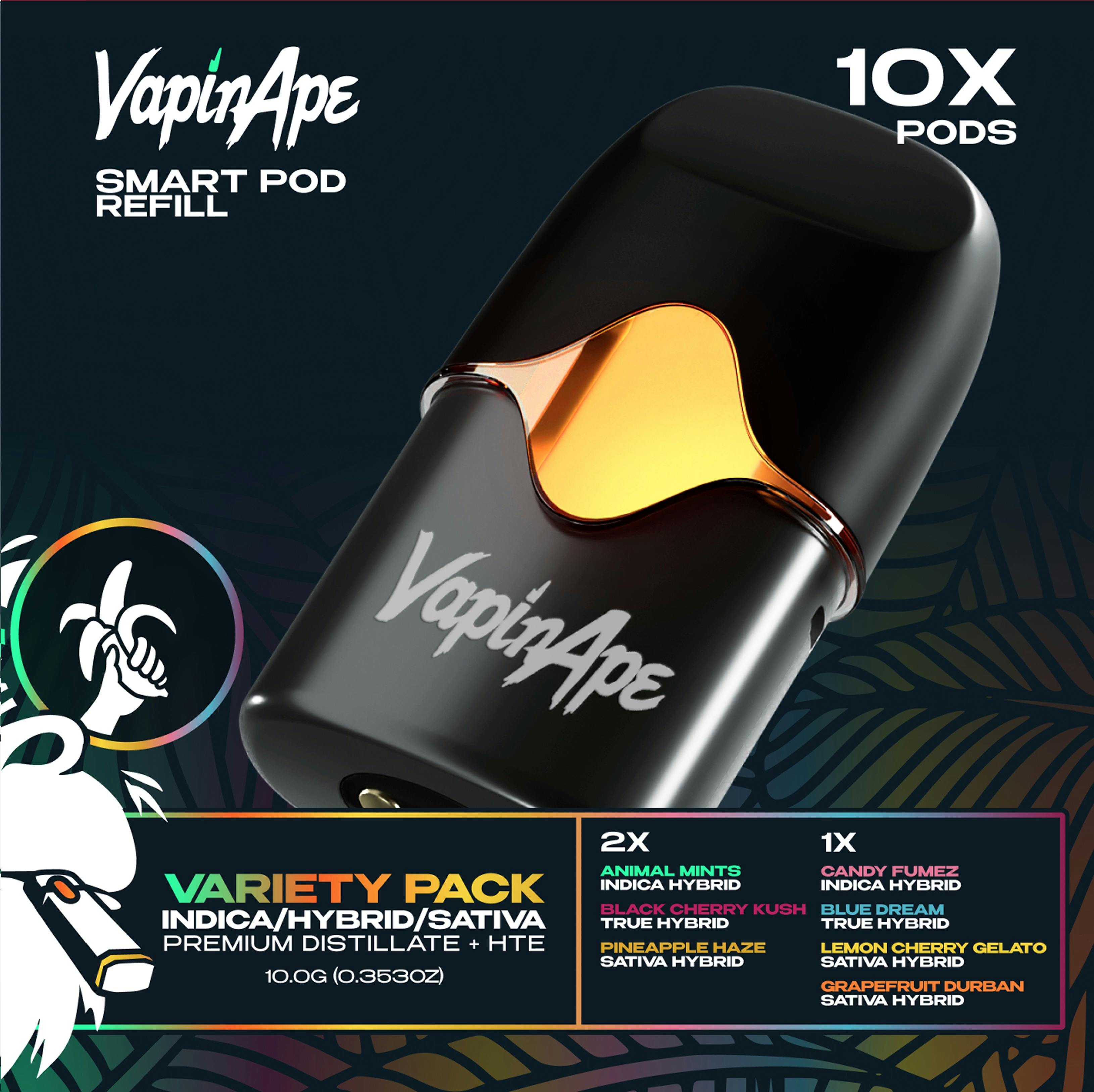 Vapin Ape - 10-Pack 1g Cartridges - AM,BCK,PH,CF,BD,LMC,GD