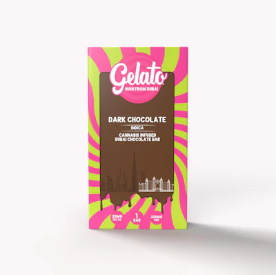 Gelato Last Bite - 200mg Cannabis Infused Dubai Chocolate Bar - Dark Chocolate