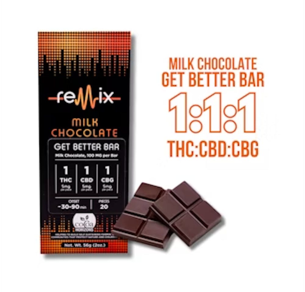 Product Get Better Bar | 1:1:1 THC:CBD:CBG Milk Chocolate 20pk