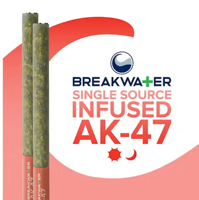 Breakwater Extract Infused Pre-Roll Pack AK-47 x AK-47 2pk/1g (sativa hybrid, packs)