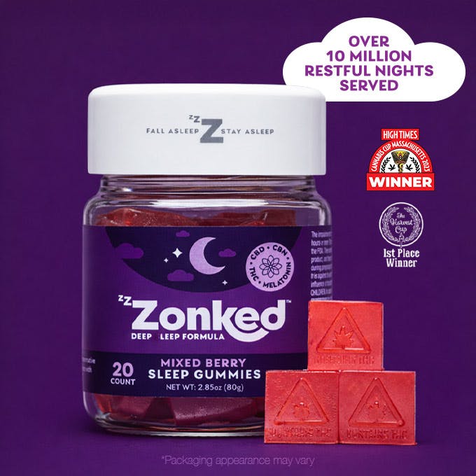 Zzzonked | Mixed Berry | Distillate Gummies - 100mg THC, 100mg CBD, 100mg CBN