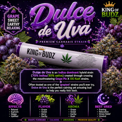 KOB - 1g Preroll - Dulce De Uva - PRE_ROLLS by King of Budz at King of Budz