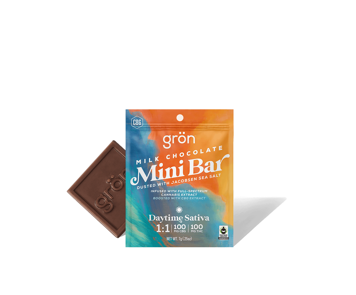 1:1 Milk Chocolate Mini Bar - Daytime Sativa - CBG/THC image 1
