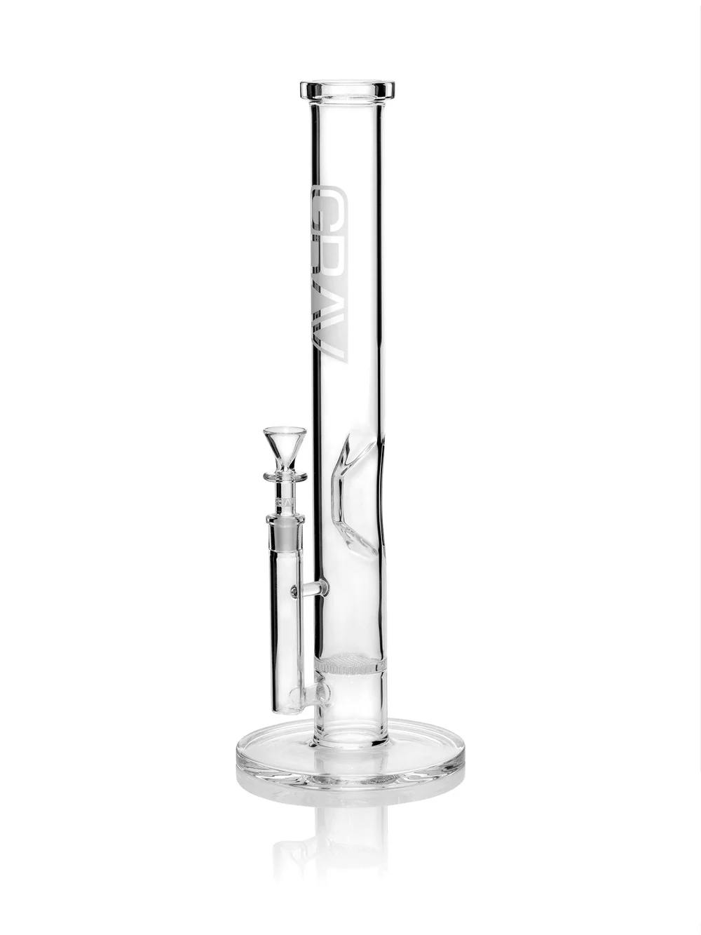 GRAV Large Clear Straight Base With Disc Water Pipe