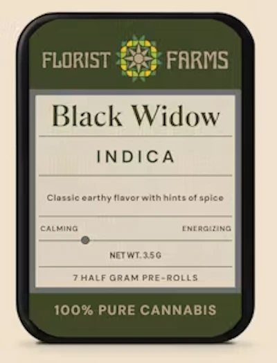Florist Farms - 7 Pack .5g Prerolls - Black Widow - PRE_ROLLS by Florist Farms at King of Budz