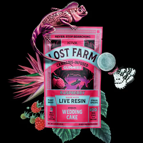 Raspberry x Wedding Cake (IH) – 20pk 100mg Live Resin Chew – Lost Farms-1