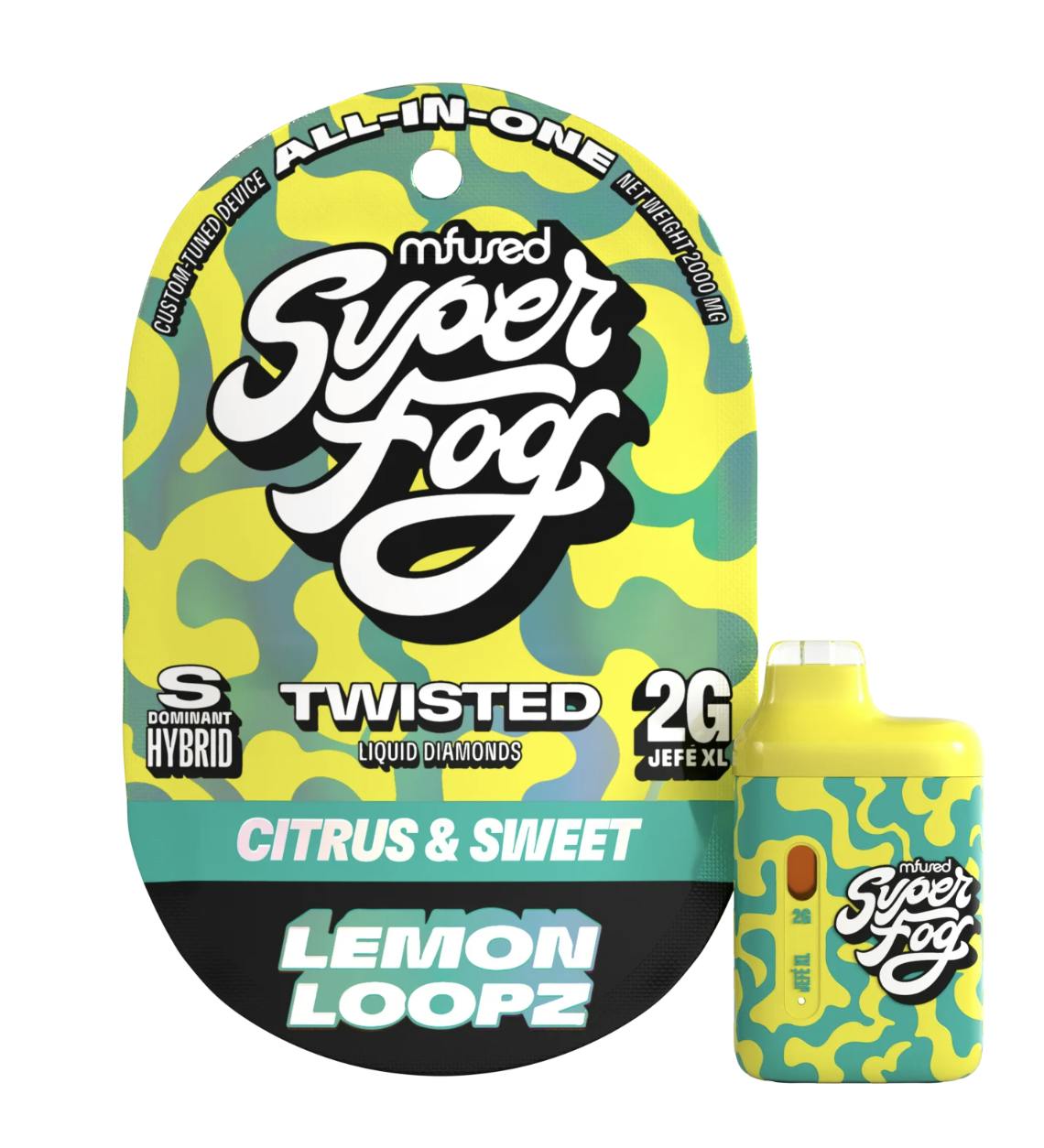 Product Disposable Super Fog Twisted Jefe Plus | Lemon Loopz (S/H) Mfused