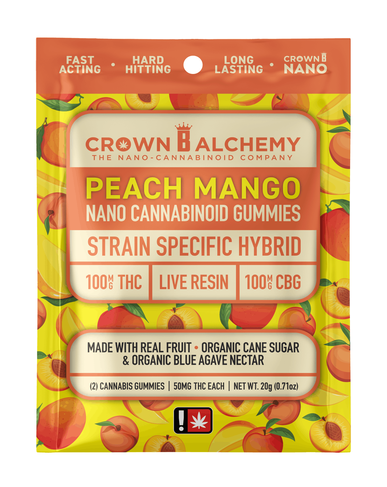 Crown B Alchemy | THC:CBG Peach Mango Nano Gummy
