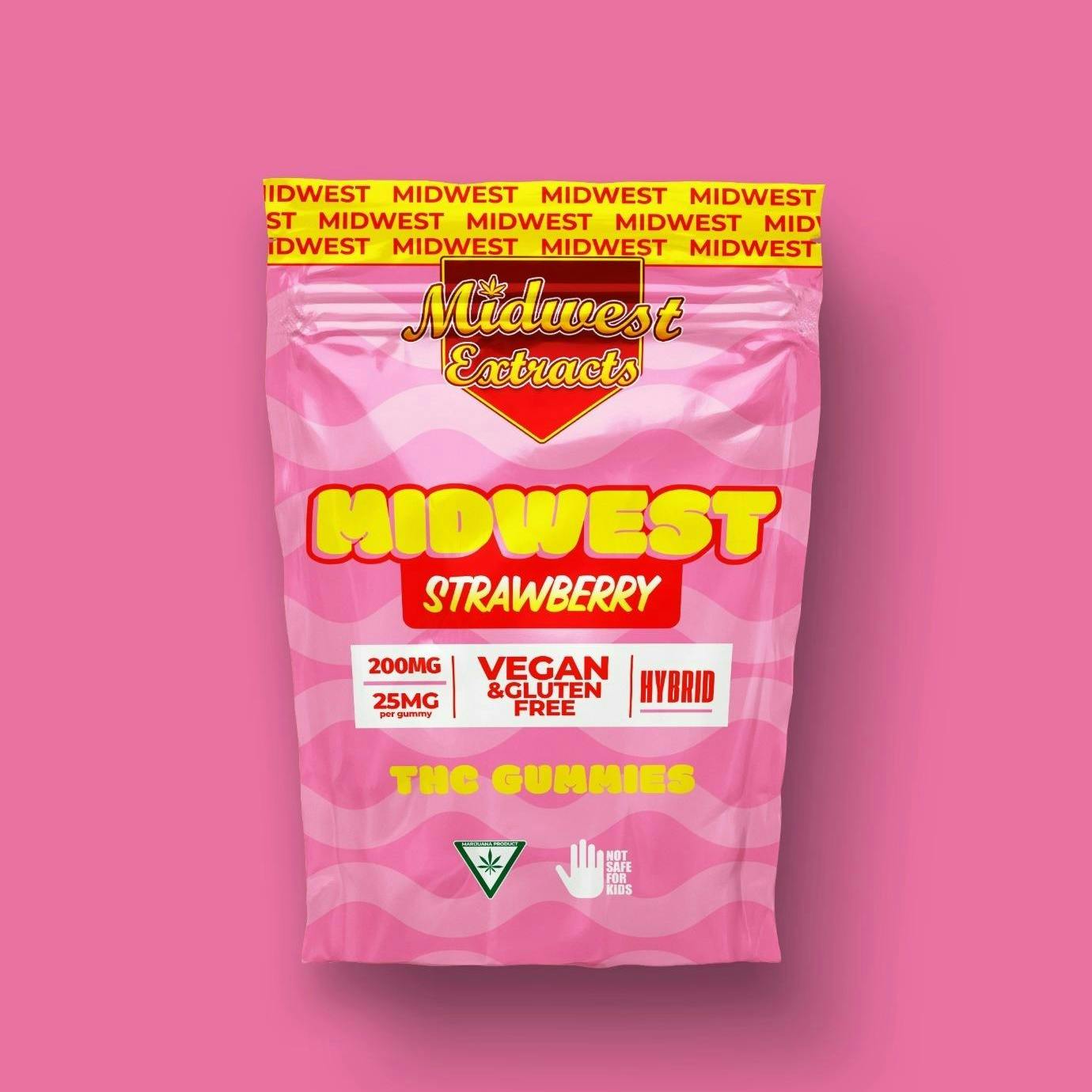 Midwest Extracts | Gummies - 200mg - Strawberry (Hybrid)